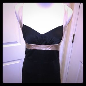 BCBG satin side-zip cocktail dress.